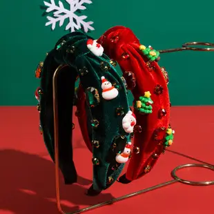 Christmas Hairband Red Green Embellished Women's — feature 9