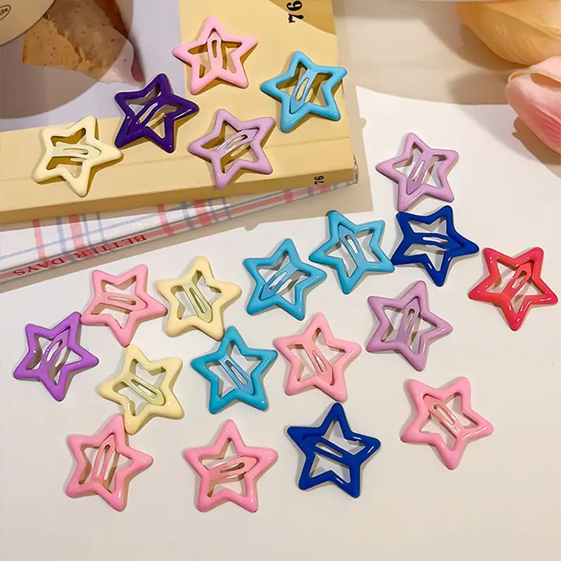 Five-Pointed Star Hair Clips for Girls Purple Lavender
