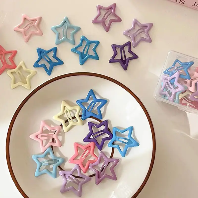 Five-Pointed Star Hair Clips for Girls Purple Lavender