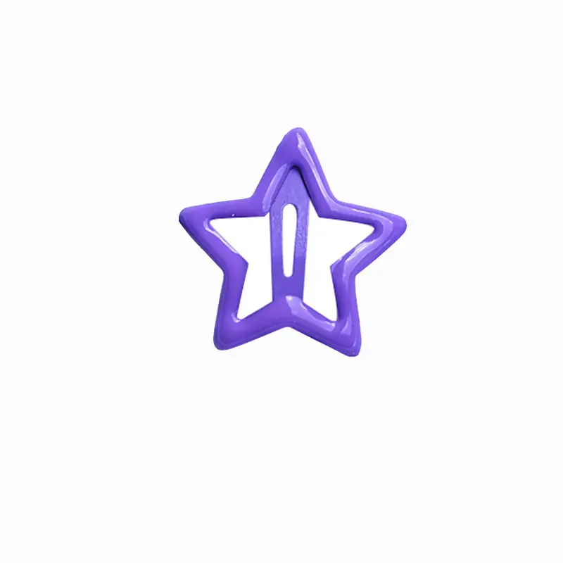 Five-Pointed Star Hair Clips for Girls Purple Lavender