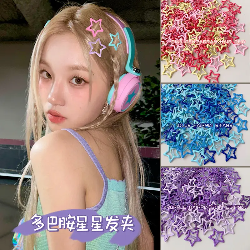 Five-Pointed Star Hair Clips for Girls Purple Lavender — feature 1