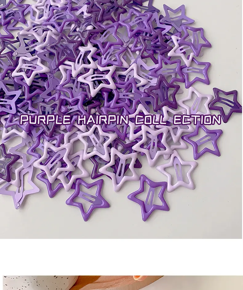 Five-Pointed Star Hair Clips for Girls Purple Lavender — feature 12
