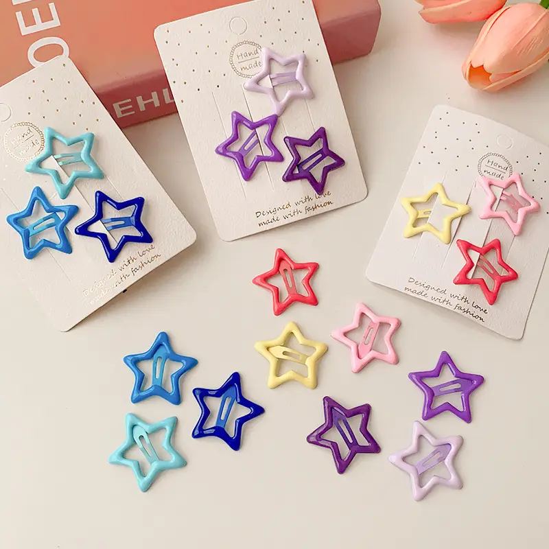 Five-Pointed Star Hair Clips for Girls Purple Lavender — feature 3