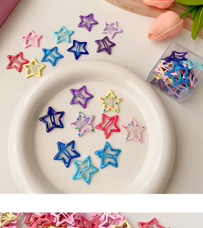 Five-Pointed Star Hair Clips for Girls Purple Lavender — feature 9