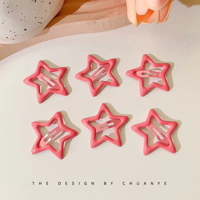 Five-Pointed Star Hair Clips for Girls Purple Lavender