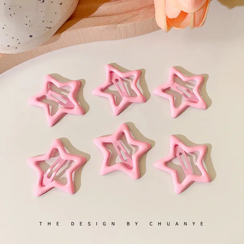Five-Pointed Star Hair Clips for Girls Purple Lavender