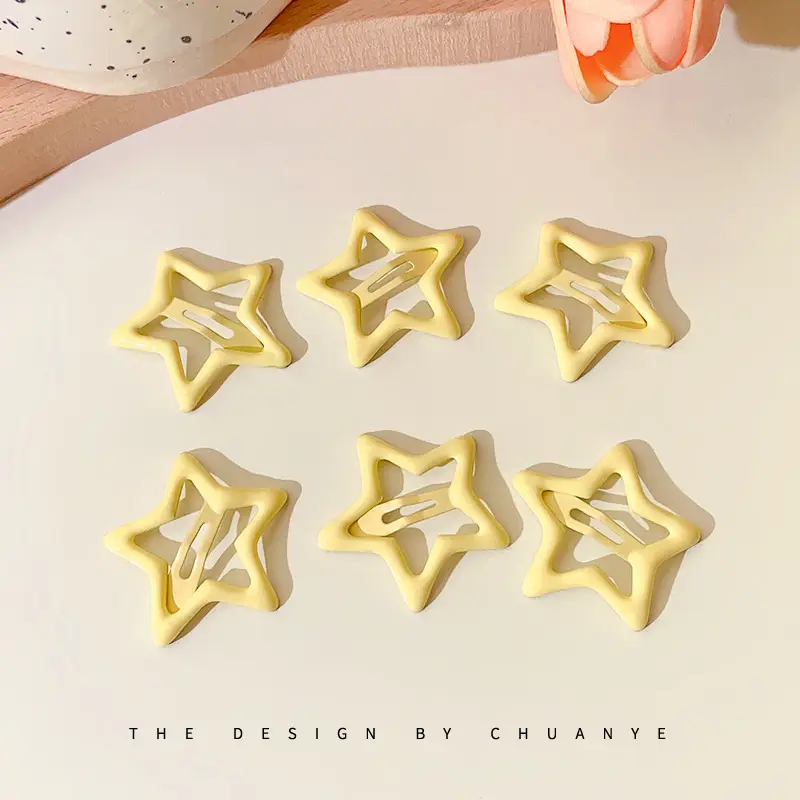 Five-Pointed Star Hair Clips for Girls Purple Lavender