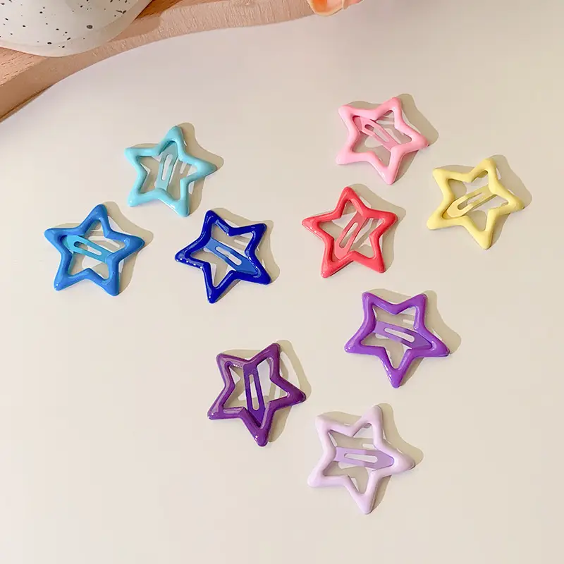 Five-Pointed Star Hair Clips for Girls Purple Lavender