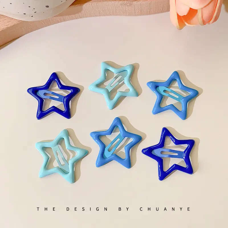 Five-Pointed Star Hair Clips for Girls Purple Lavender
