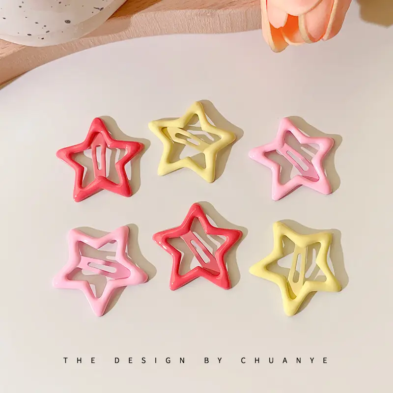 Five-Pointed Star Hair Clips for Girls Purple Lavender