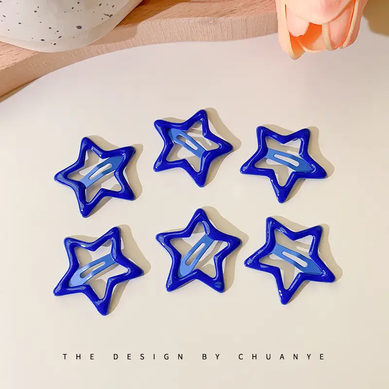 Five-Pointed Star Hair Clips for Girls Purple Lavender