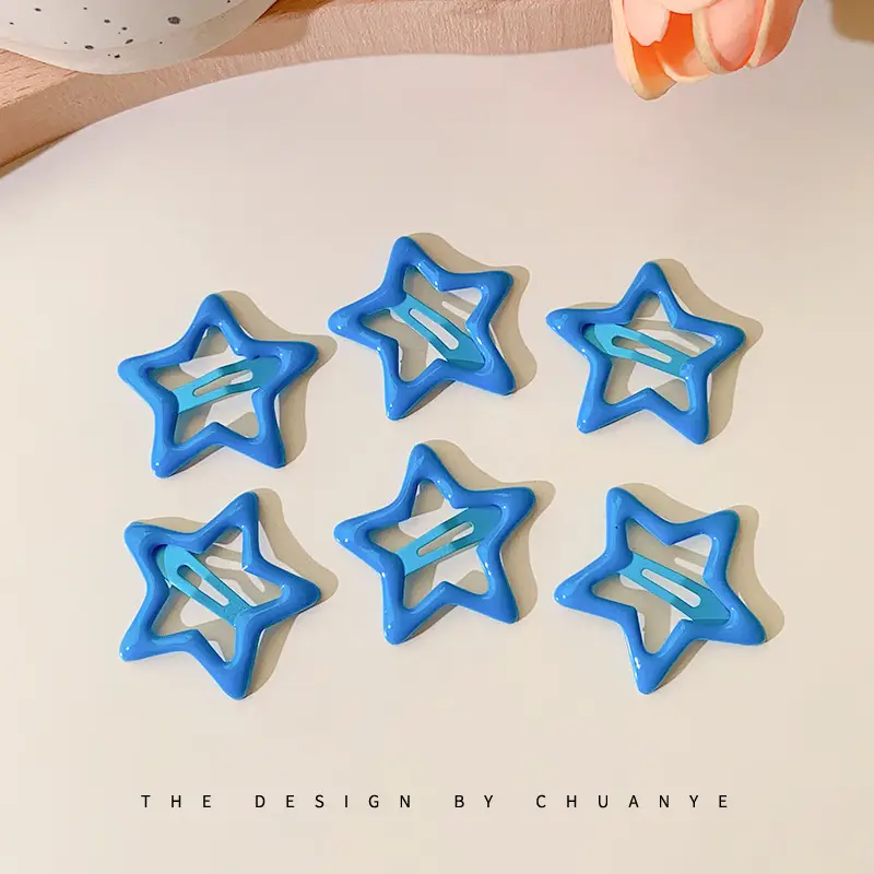 Five-Pointed Star Hair Clips for Girls Purple Lavender