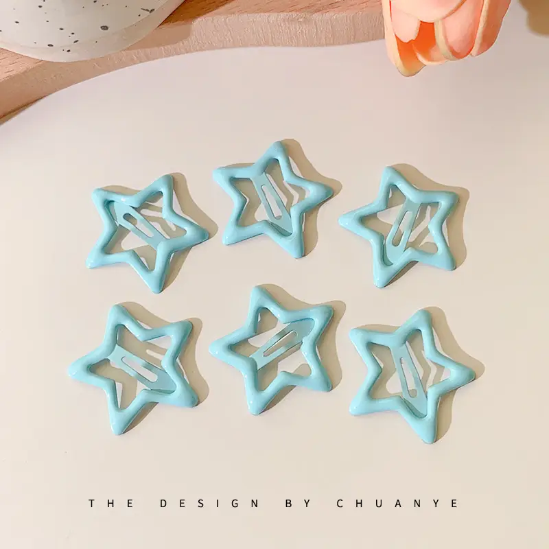 Five-Pointed Star Hair Clips for Girls Purple Lavender