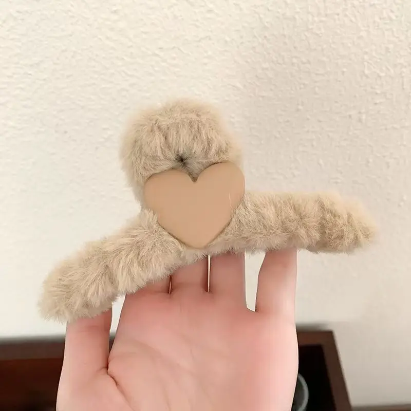 Plush Heart Hair Clips for Girls Autumn Winter - Image 4