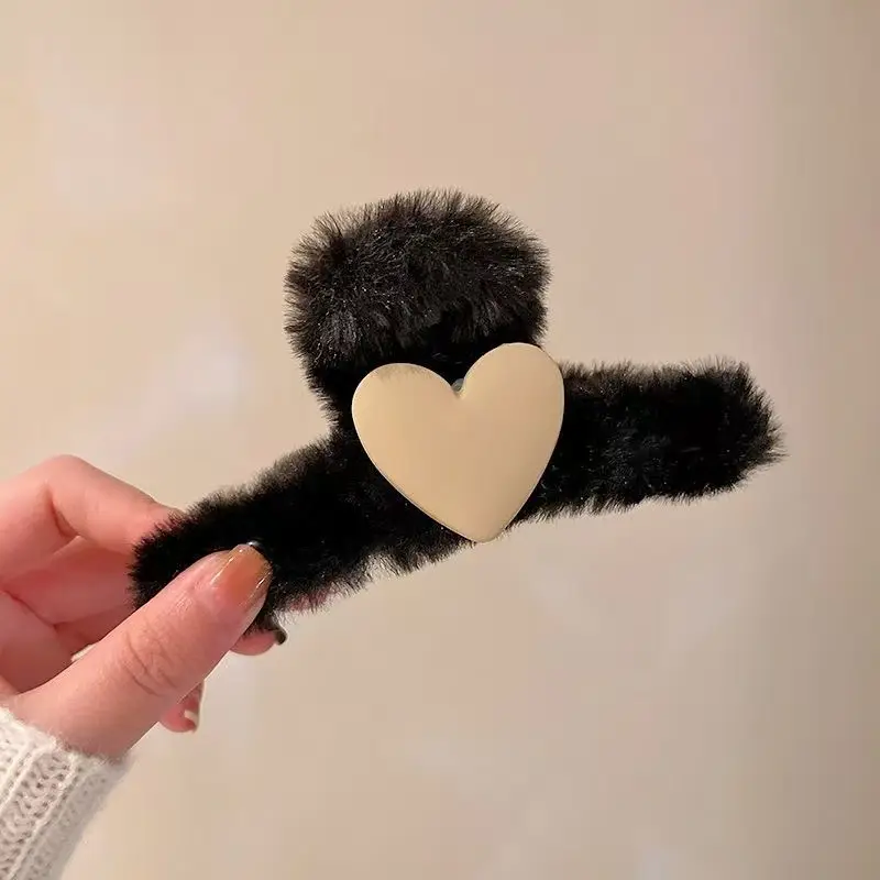 Plush Heart Hair Clips for Girls Autumn Winter - Image 5