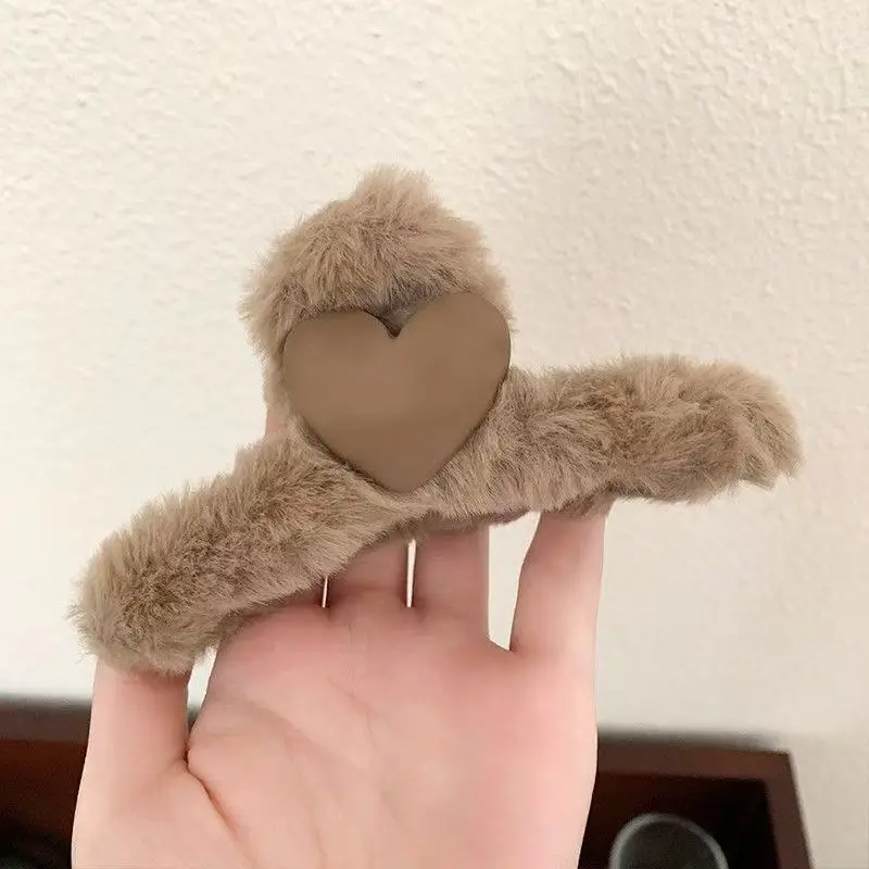 Plush Heart Hair Clips for Girls Autumn Winter - Image 6
