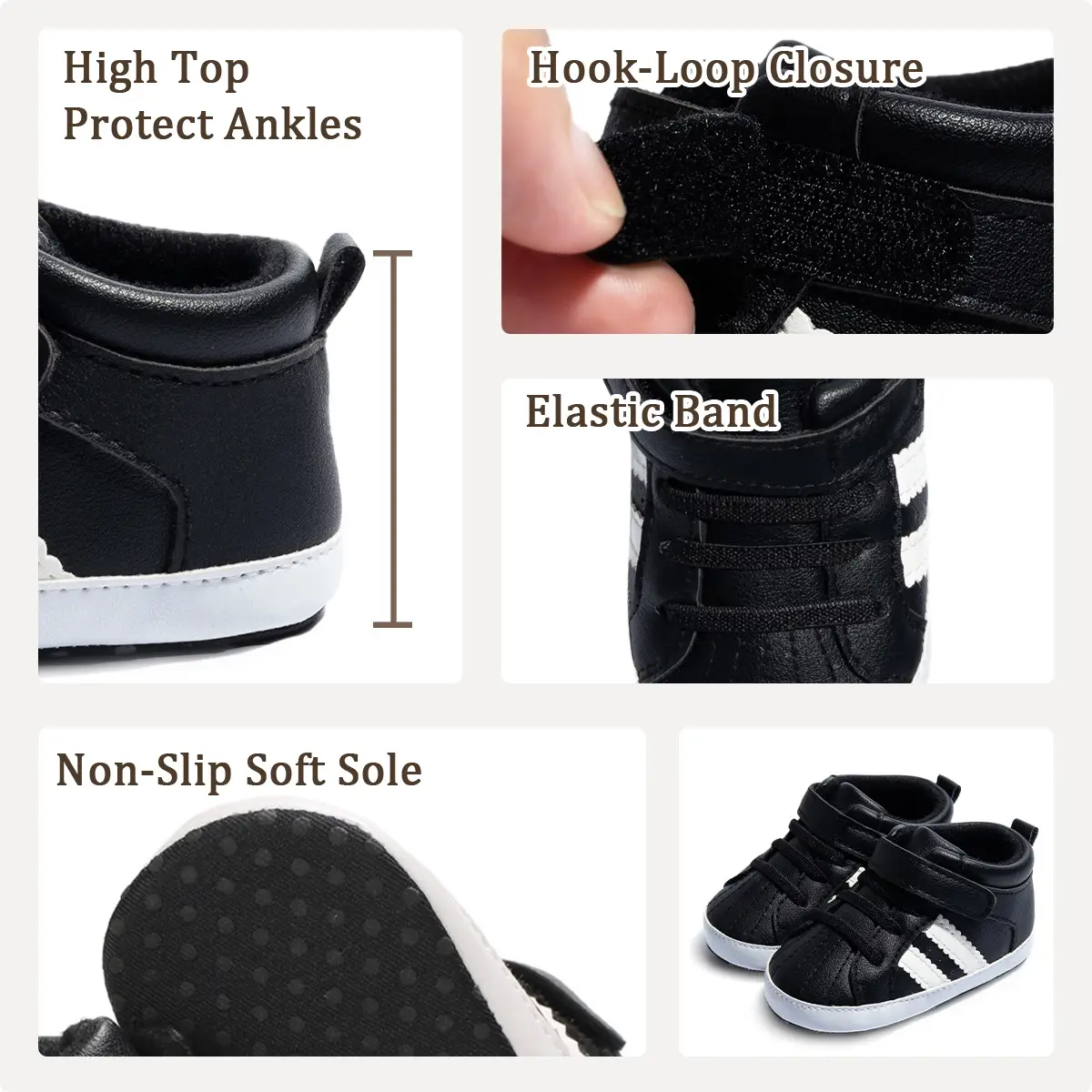 White High-Top Baby Shoes for Kids 0-1 Years — feature 10