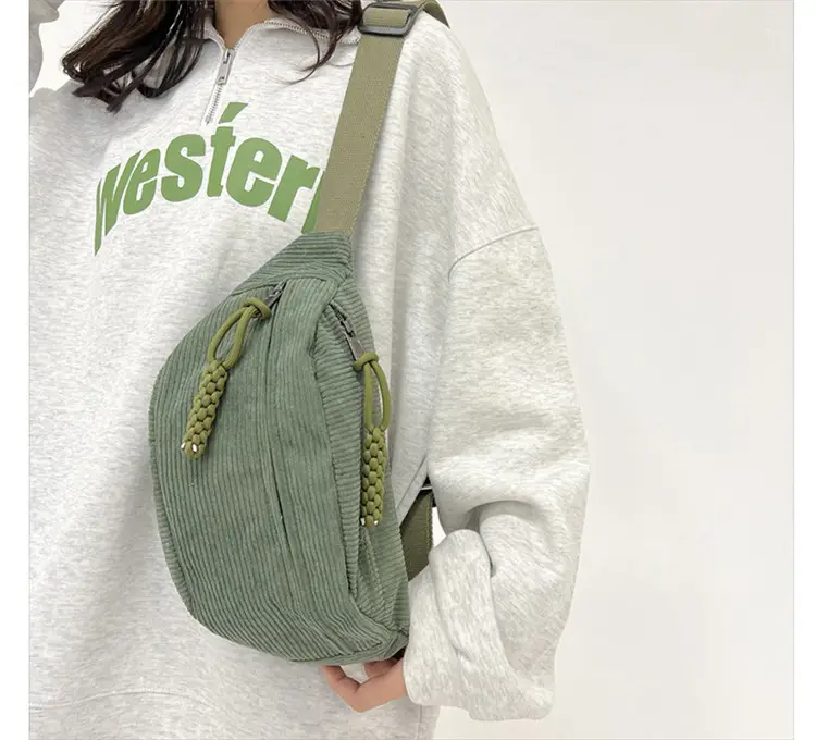 Women's White Crossbody Bag with Yellow Zipper — feature 27