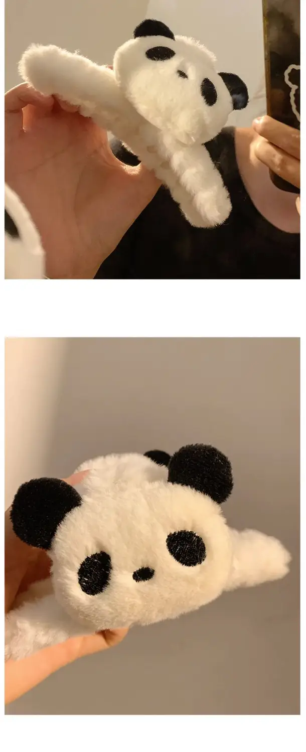 Panda Plush Hair Clip for Girls Autumn Winter — feature 8