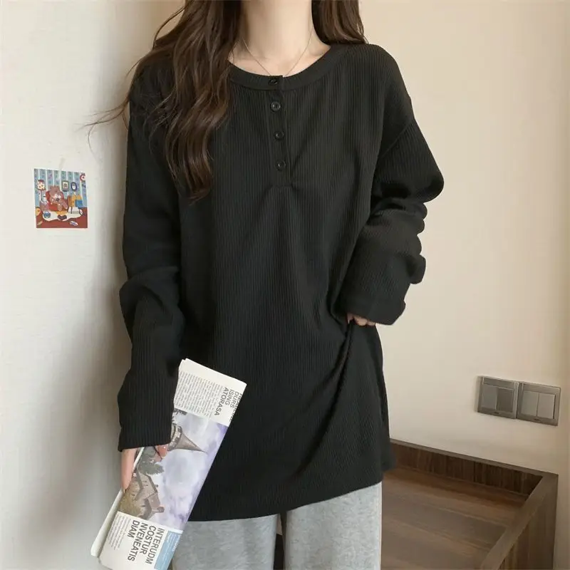Women's Mid-Length Warm T-Shirt White Long Sleeve — feature 11