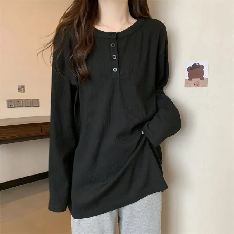 Women's Mid-Length Warm T-Shirt White Long Sleeve — feature 14