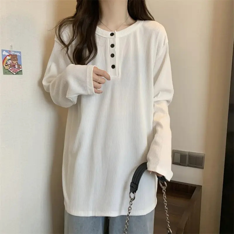 Women's Mid-Length Warm T-Shirt White Long Sleeve — feature 4