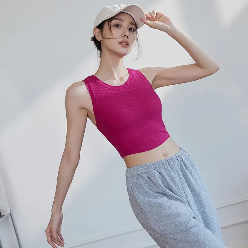 Women's Pink Sports Bra Fixed Cup Casual Wear