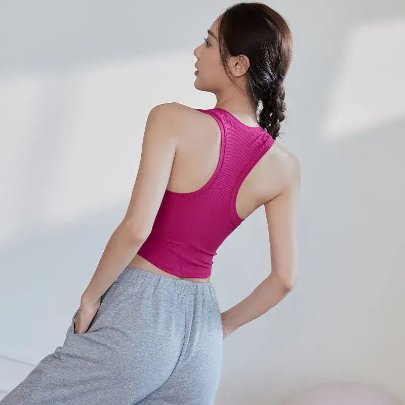 Women's Pink Sports Bra Fixed Cup Casual Wear