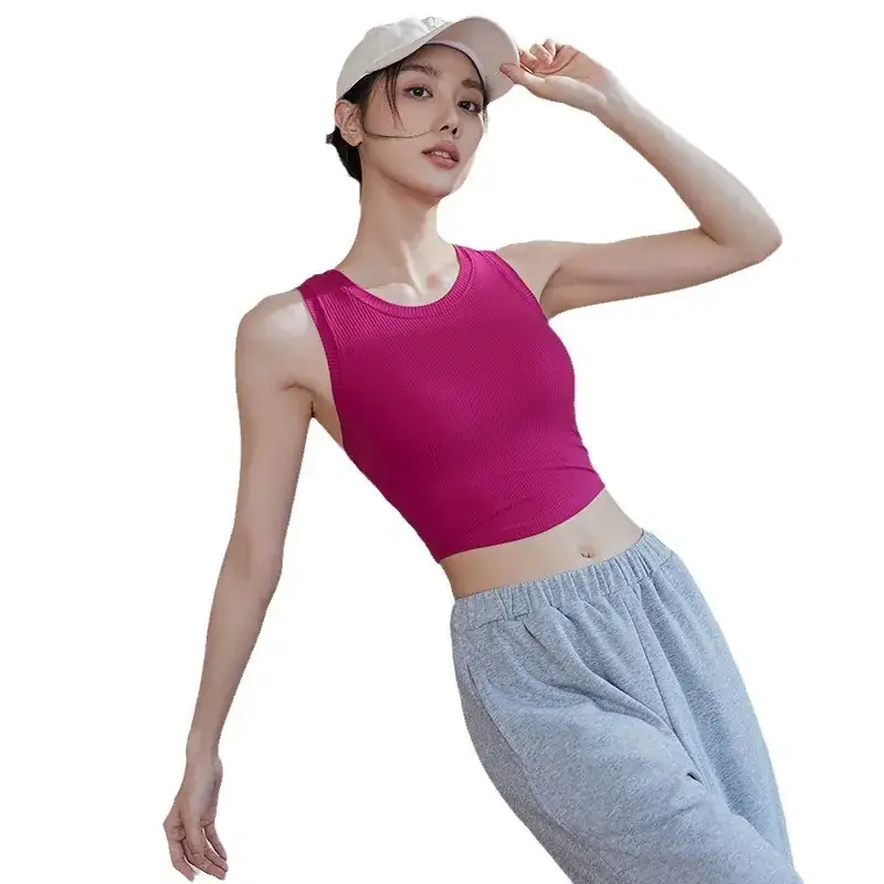 Women's Pink Sports Bra Fixed Cup Casual Wear