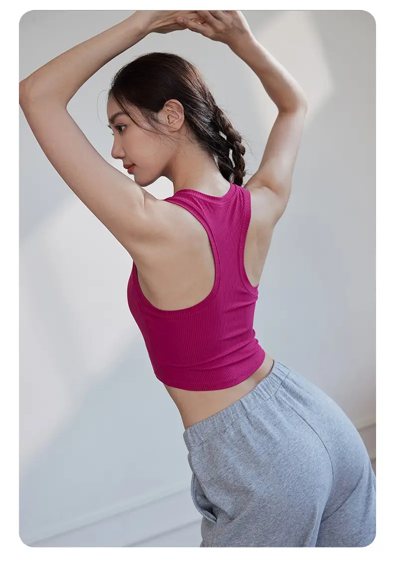 Women's Pink Sports Bra Fixed Cup Casual Wear — feature 13
