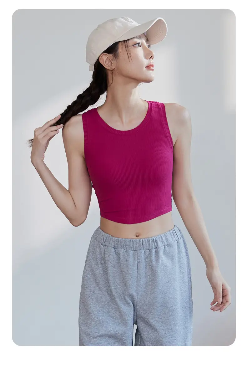 Women's Pink Sports Bra Fixed Cup Casual Wear — feature 16