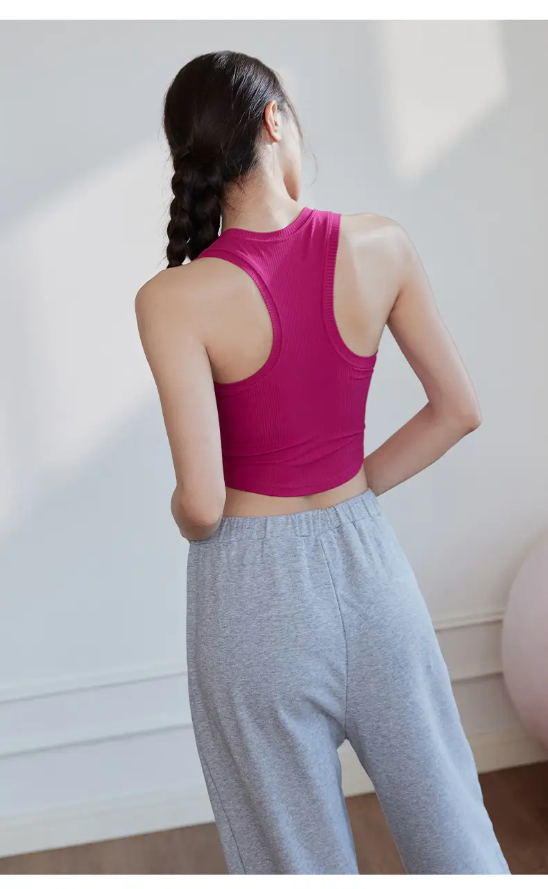 Women's Pink Sports Bra Fixed Cup Casual Wear — feature 17