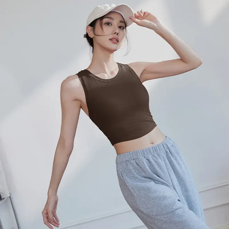 Women's Pink Sports Bra Fixed Cup Casual Wear