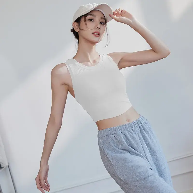 Women's Pink Sports Bra Fixed Cup Casual Wear