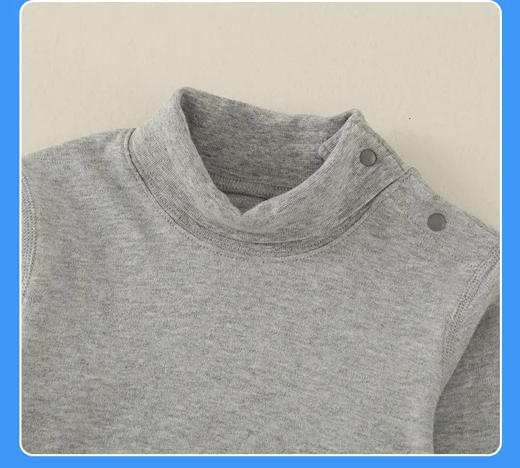 Children Cotton Striped Turtleneck Shirt Mid Collar Autumn Winter Warm — feature 20