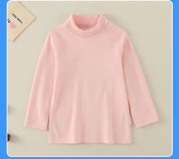 Children Cotton Striped Turtleneck Shirt Mid Collar Autumn Winter Warm — feature 23