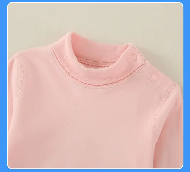 Children Cotton Striped Turtleneck Shirt Mid Collar Autumn Winter Warm — feature 24