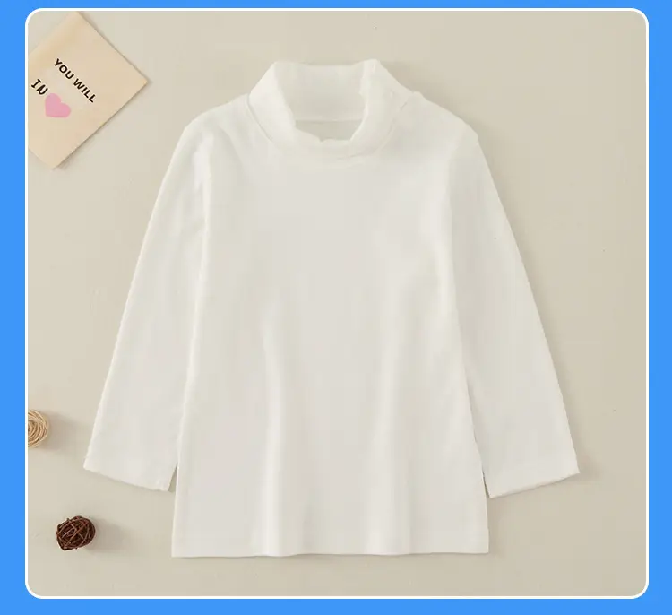 Children Cotton Striped Turtleneck Shirt Mid Collar Autumn Winter Warm — feature 25