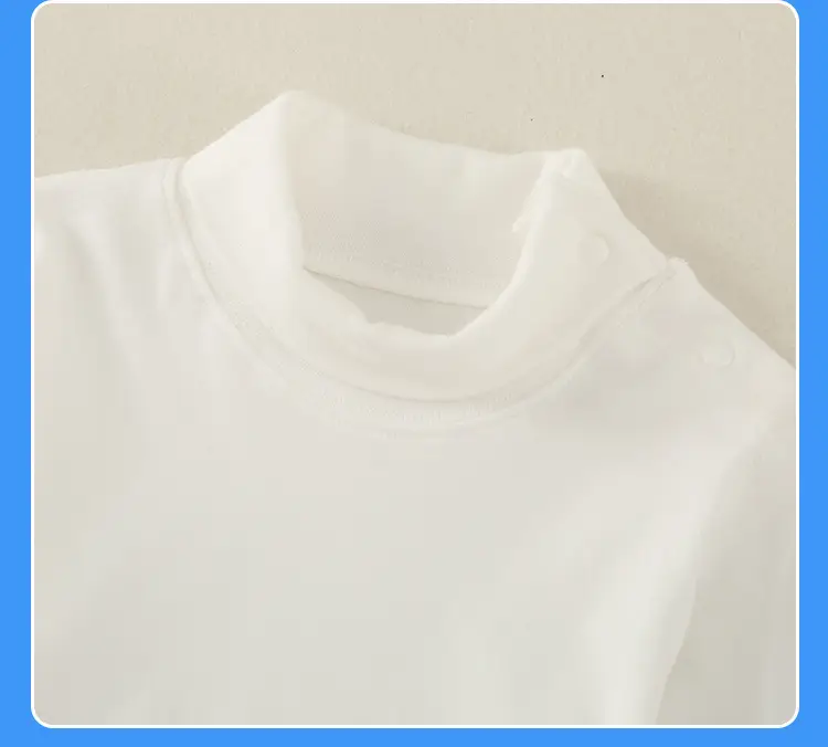 Children Cotton Striped Turtleneck Shirt Mid Collar Autumn Winter Warm — feature 26