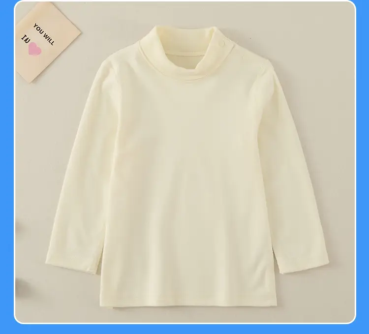Children Cotton Striped Turtleneck Shirt Mid Collar Autumn Winter Warm — feature 27