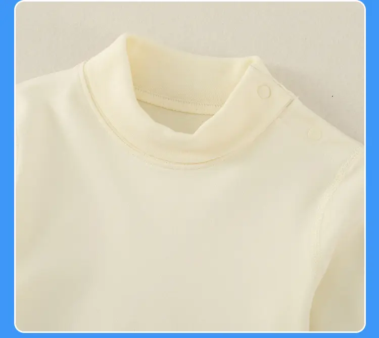 Children Cotton Striped Turtleneck Shirt Mid Collar Autumn Winter Warm — feature 28