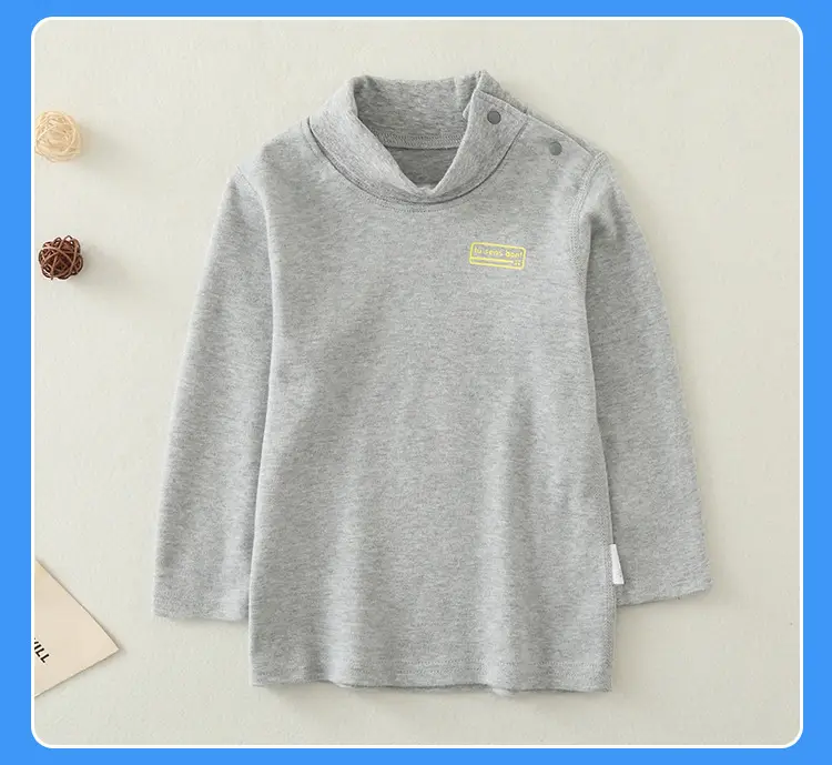 Children Cotton Striped Turtleneck Shirt Mid Collar Autumn Winter Warm — feature 29