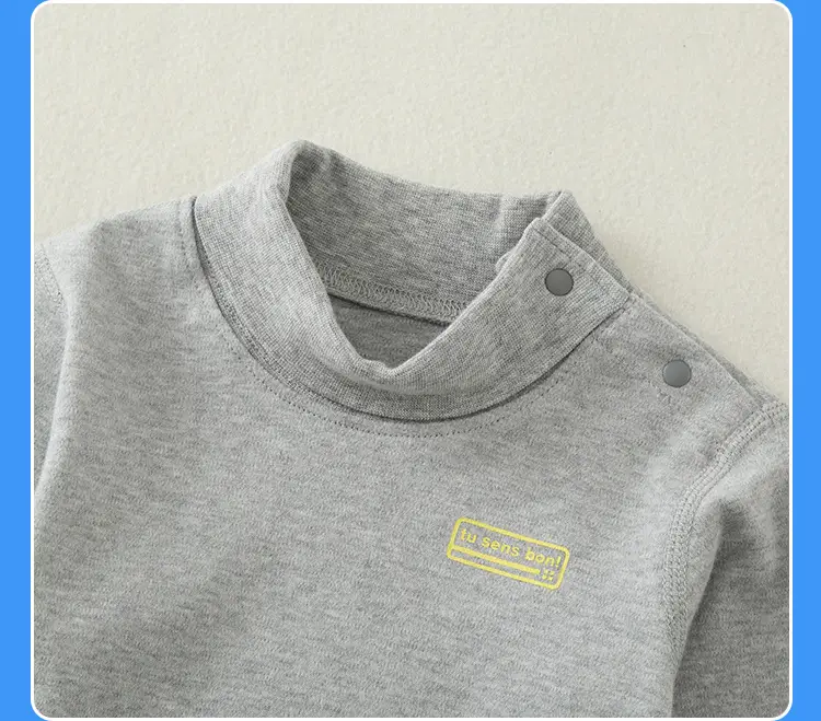 Children Cotton Striped Turtleneck Shirt Mid Collar Autumn Winter Warm — feature 30