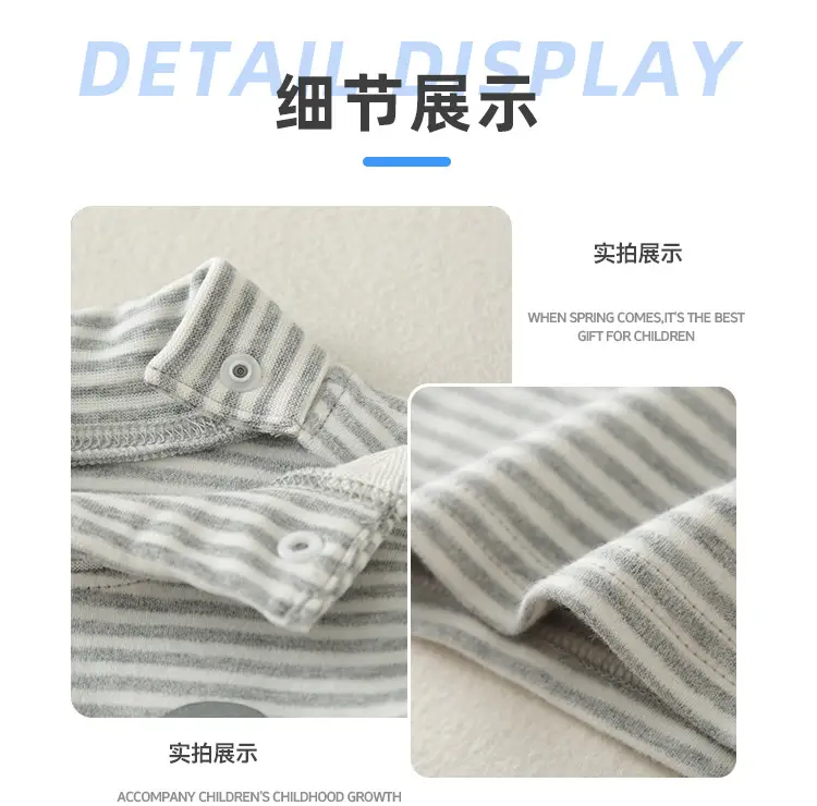 Children Cotton Striped Turtleneck Shirt Mid Collar Autumn Winter Warm — feature 8