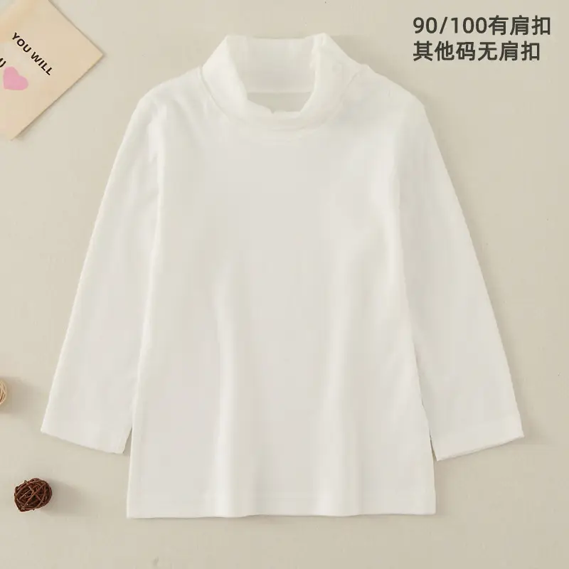 Children Cotton Striped Turtleneck Shirt Mid Collar Autumn Winter Warm - Image 4