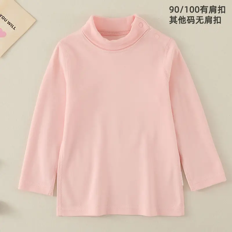 Children Cotton Striped Turtleneck Shirt Mid Collar Autumn Winter Warm - Image 5