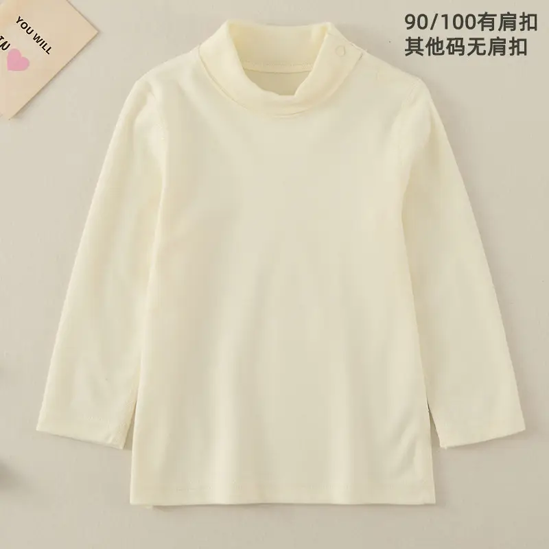 Children Cotton Striped Turtleneck Shirt Mid Collar Autumn Winter Warm - Image 6