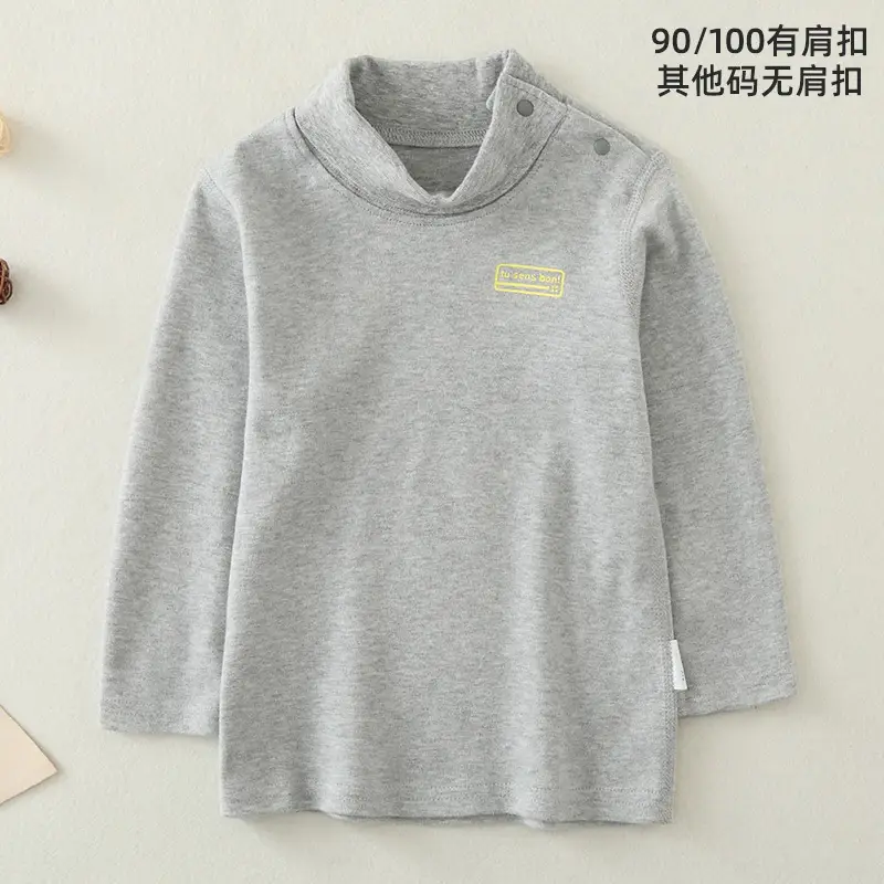 Children Cotton Striped Turtleneck Shirt Mid Collar Autumn Winter Warm - Image 8