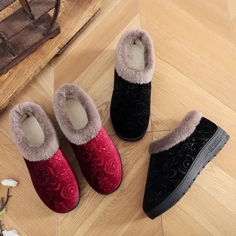 26 Types of Winter Beijing Old-Style Cloth Shoes for Women, Thick Cotton Slippers, Thick-Soled Slippers, Home Shoes - Image 4