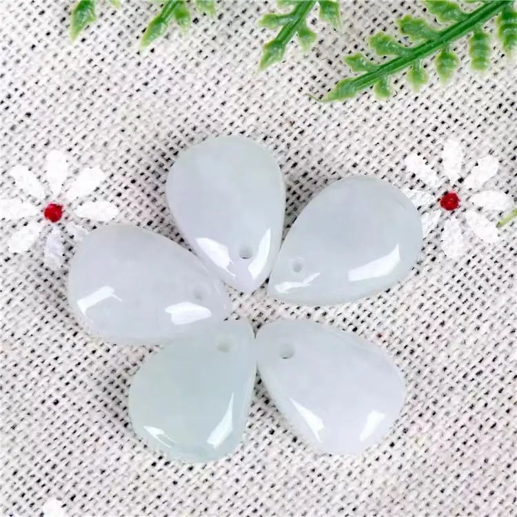 Jade Water Drop Pendant Necklace Bracelet Anklet Set - Image 3